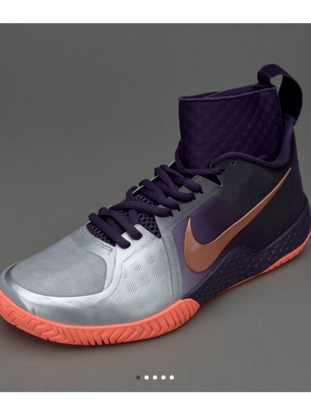 NIKE Court WOMENS FLARE - PURPLE DYNASTY/METALIC ROSE GOLD rare size 10 - Picture 1 of 4